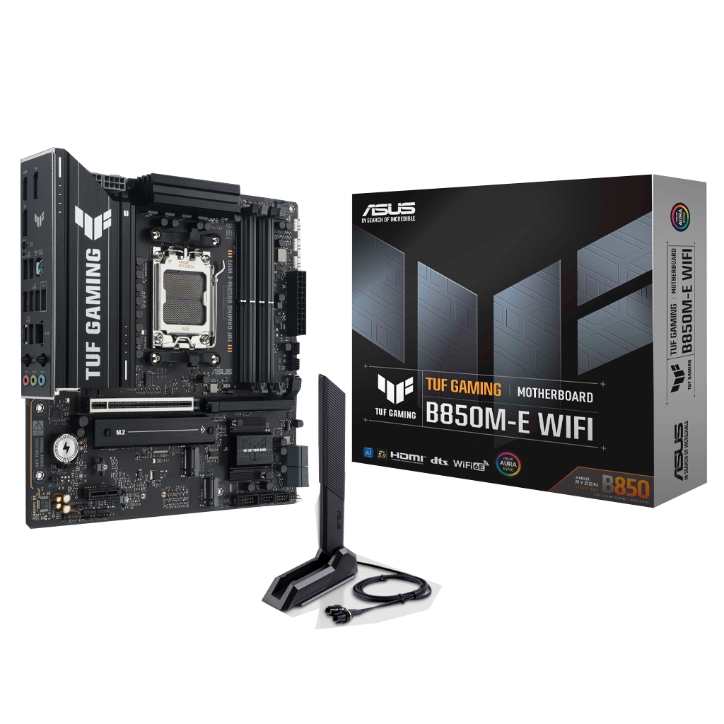 ASUS TUF GAMING B850M-E WIFI, 4xDDR5, 3x M.2, HDMI, DP, Type-C, Wi-Fi 6E, Bluetooth v5.3, AM5 Soket GAMING Anakart