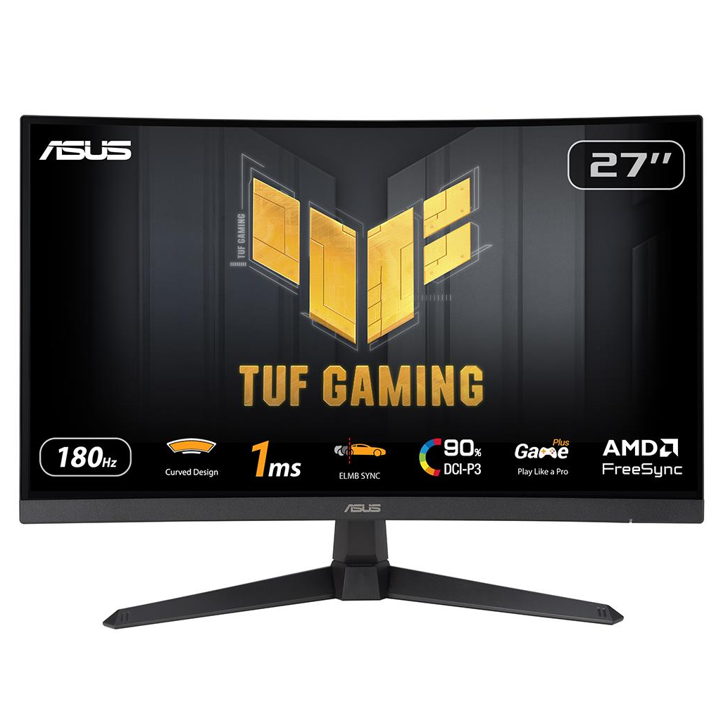 ASUS TUF GAMING VG27VQ3B 27" 1ms, 180Hz, Full HD, Curved, DP, 2xHDMI, Hoparlör, Fast VA Panel, Düşük Mavi Işık, FreeSync Premium, GAMING Monitör
