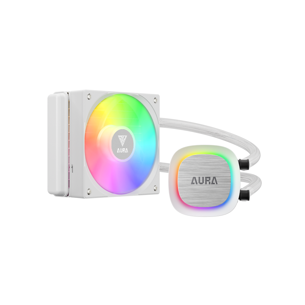 GAMDIAS AURA GL120 V2 WH, White Edition, 120mm,  RGB, 1 Fanlı, CPU Sıvı Soğutma