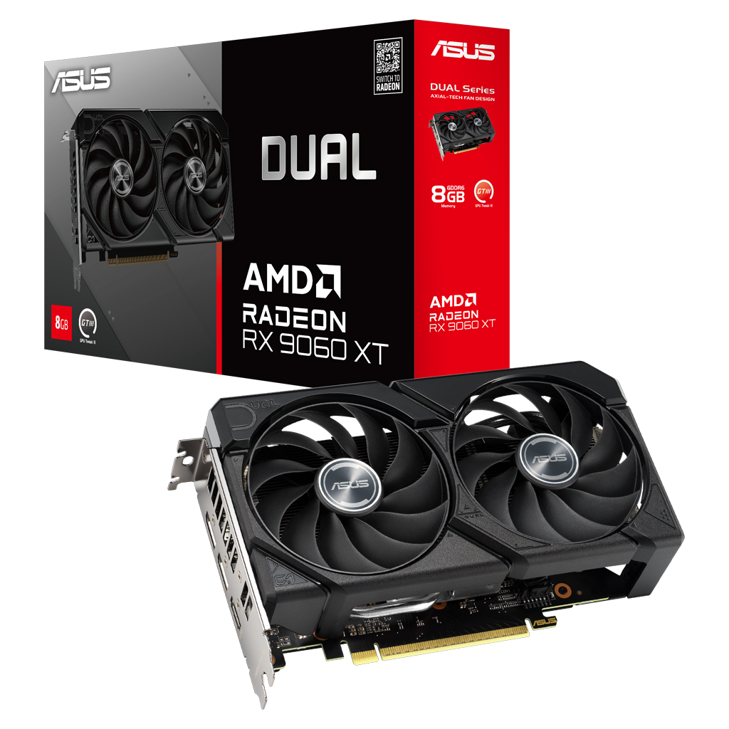 ASUS DUAL-RX9060XT-8G, 8Gb, 128Bit, GDDR6, 1xHDMI, 2xDP, GAMING Ekran Kartı
