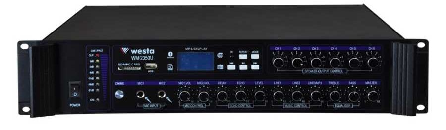 WESTA WM-2350U 6 Bölgeli 350W 100V MİXİNG AMPLİFİER