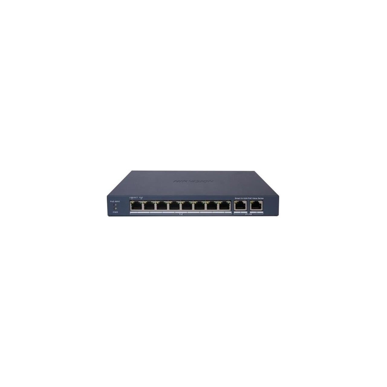 HIKVISION DS-3E1310P-EI/M 8 PORT 10/100 8 PORT POE+ 2 PORT UPLINK 60W YONETILEMEZ SWITCH