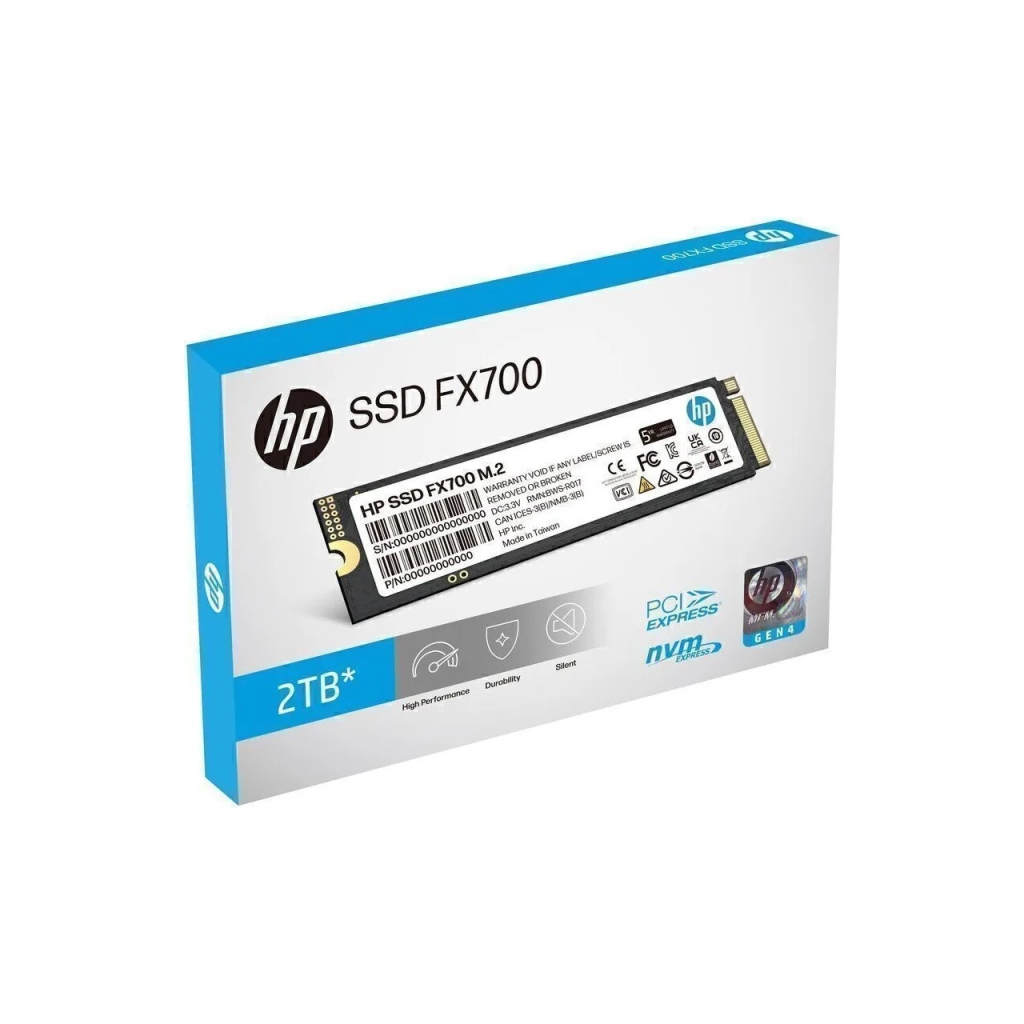 HP 8U2N5AA, FX700, 2TB, 6200-7200Mb/s, Gen4, NVMe PCIe M.2, 3D NAND, SSD