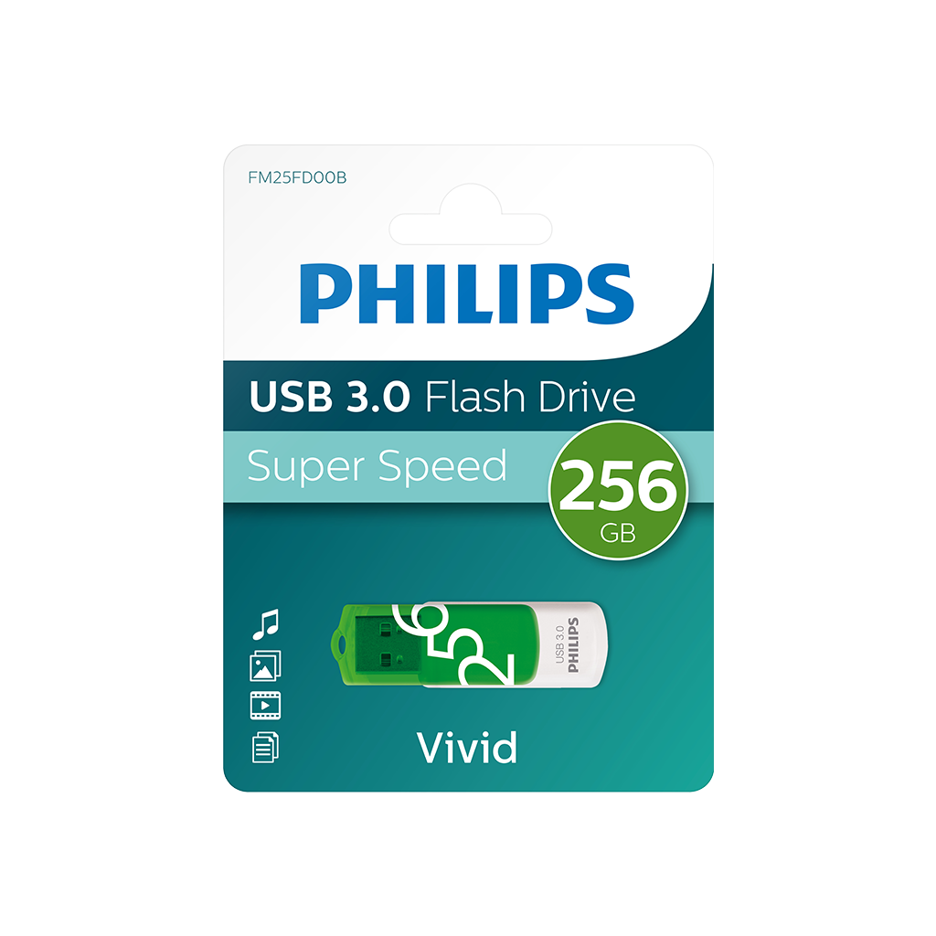 PHILIPS FM25FD00B, 256GB, USB 3.0, Vivid, Yeşil, Flash Disk