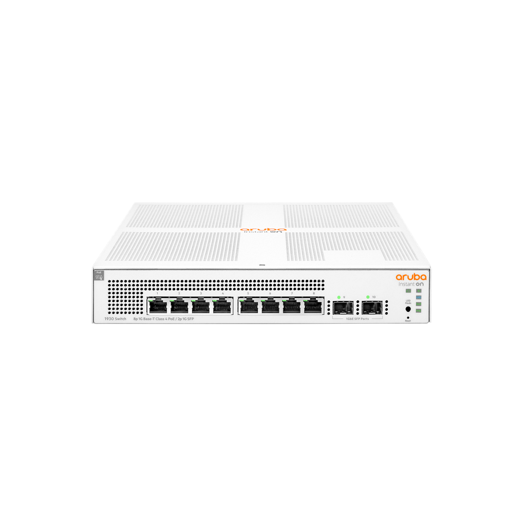 HP Aruba Instant On, JL681A, 1930-8G, 8Port, GigaBit, PoE 124W, 2 Port Gigabit SFP, Yönetilebilir, Rack Mount Switch