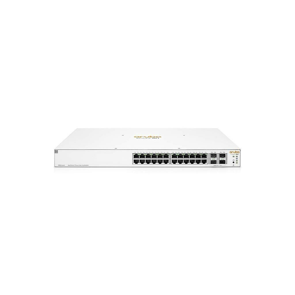 HP Aruba Instant On, JL684B, 1930-24G, 24Port, GigaBit, PoE 370W, 4 Port Gigabit SFP, Yönetilebilir, Rack Mount Switch