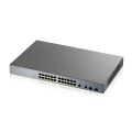 ZyXEL GS1350-26HP, 24 Port, GigaBit, PoE 375W, 2 Port GigaBit SFP, Yönetilebilir, Rackmount Switch