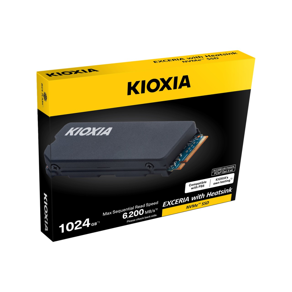 KIOXIA EXCERIA HEATSINK G4, LSC11K1T02G8, 1TB, 6200/4900, Gen4, NVME PCIe M.2 2280, SSD,(Soğutuculu)