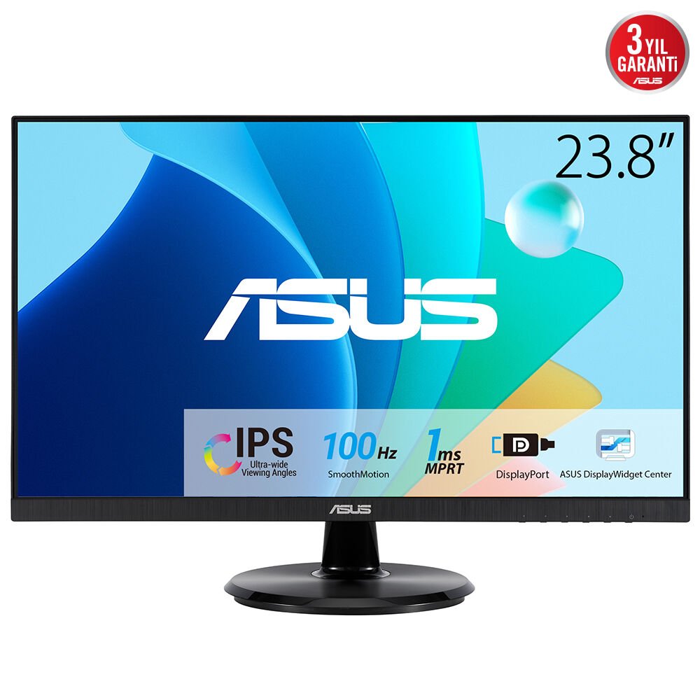 ASUS VA24DQFR 23.8'' 1MS 100Hz 1920x1080 VGA/HDMI/DP VESA HOPARLÖR IPS LED MONITOR