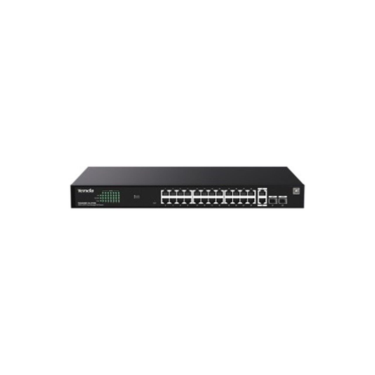 TENDA TEG2228P-24-410W 24 PORT POE 10/100/1000 2 X SFP 410W YONETILEBILIR DESKTOP SWITCH