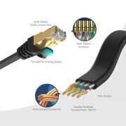 UNITEK CAT7 PATCH KABLO 10MT FLAT (C1897BK-10M)