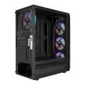 EVEREST FLAT MESH PSU YOK 4x12CM RGB FAN ATX TEMPERED GLASS 2xUSB2.0/1xUSB3.0 SİYAH MID TOWER GAMİNG KASA