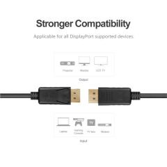 UNITEK DISPLAYPORT 1.2 KABLO 1.5MT 4K&60Hz (Y-C607BK)