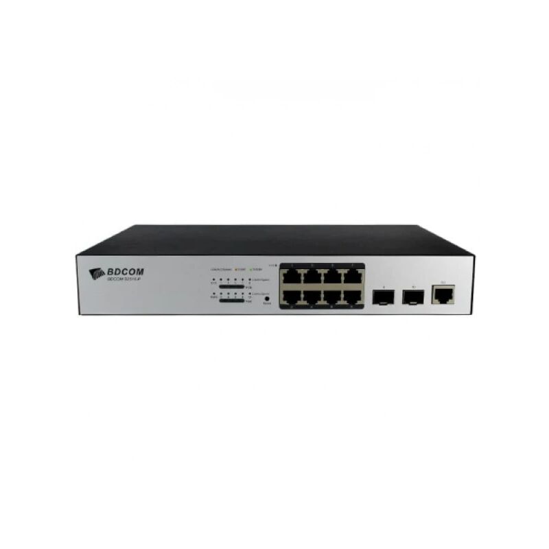 BDCOM S2500-8P2S 8 PORT 10/100/1000 8 PORT POE 2 X SFP 140W LAYER 3 YÖNETİLEBİLİR RACK MOUNT SWITCH