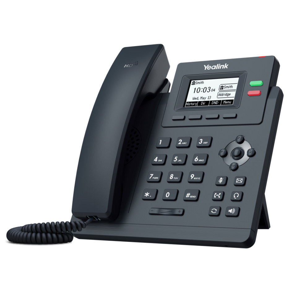 YEALINK SIP-T31G, Masaüstü, Kablolu IP TELEFON, Siyah, 2.3" Siyah Beyaz Ekran, 2xGigabit Ethernet Portu, PoE Destekli