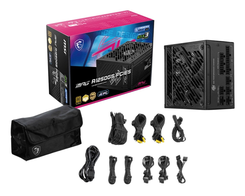 MSI MPG A1250GS PCIE5 1250W 80+ GOLD PSU