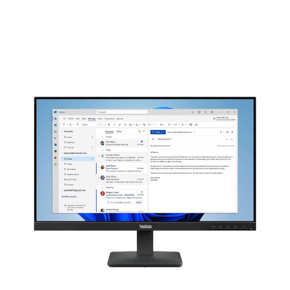 LENOVO S24-4E 64B5KAT1TK 23.8'' 4MS 100Hz VGA/HDMI VESA IPS LED MONITOR
