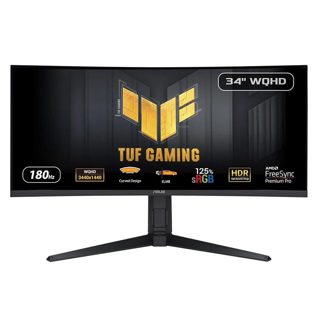 ASUS TUF GAMING VG34VQL3A 34" 1ms, 180Hz, WQHD Curved, 2xDP, 2xHDMI, USB, VA Panel, 1500R, Display HDR 400, GAMING Monitör