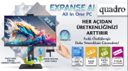 QUADRO EXPANSE AI B424 14165 i5-14400 16GB 512GB SSD 23.8'' DOS All in One PC P.İzi (Pivot)