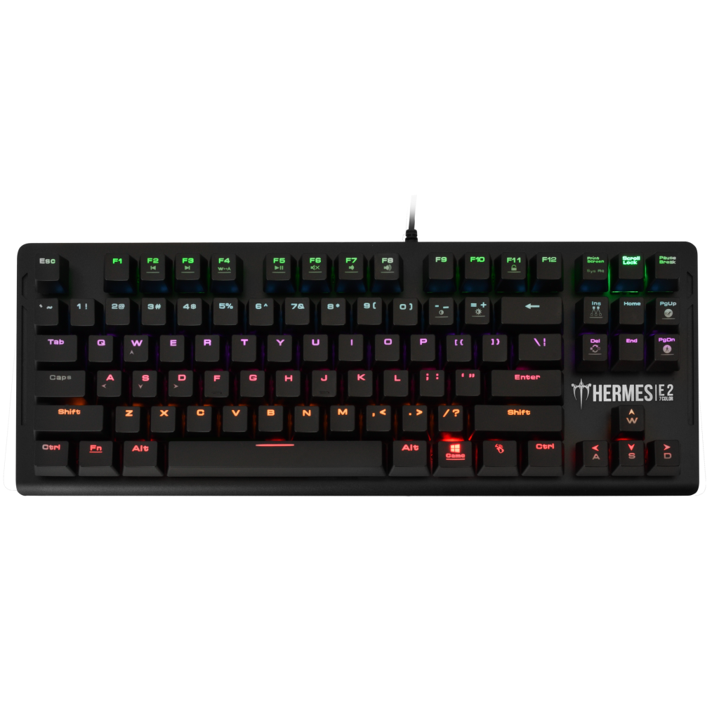 GAMDIAS HERMES-E2, USB Kablolu, İngilizce,  Mekanik Switch, 7 Renk, Gaming Klavye