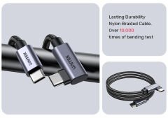 UNITEK TYPE-C HIZLI ŞARJ KABLOSU 90 DERECE 3 METRE 100W (C14123BK-3M)