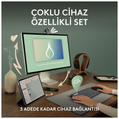 LOGITECH Pebble 2 Combo, Rose, 920-012247, Bluetooth, Türkçe, Q, Multimedya, Mini Klavye Mouse Set