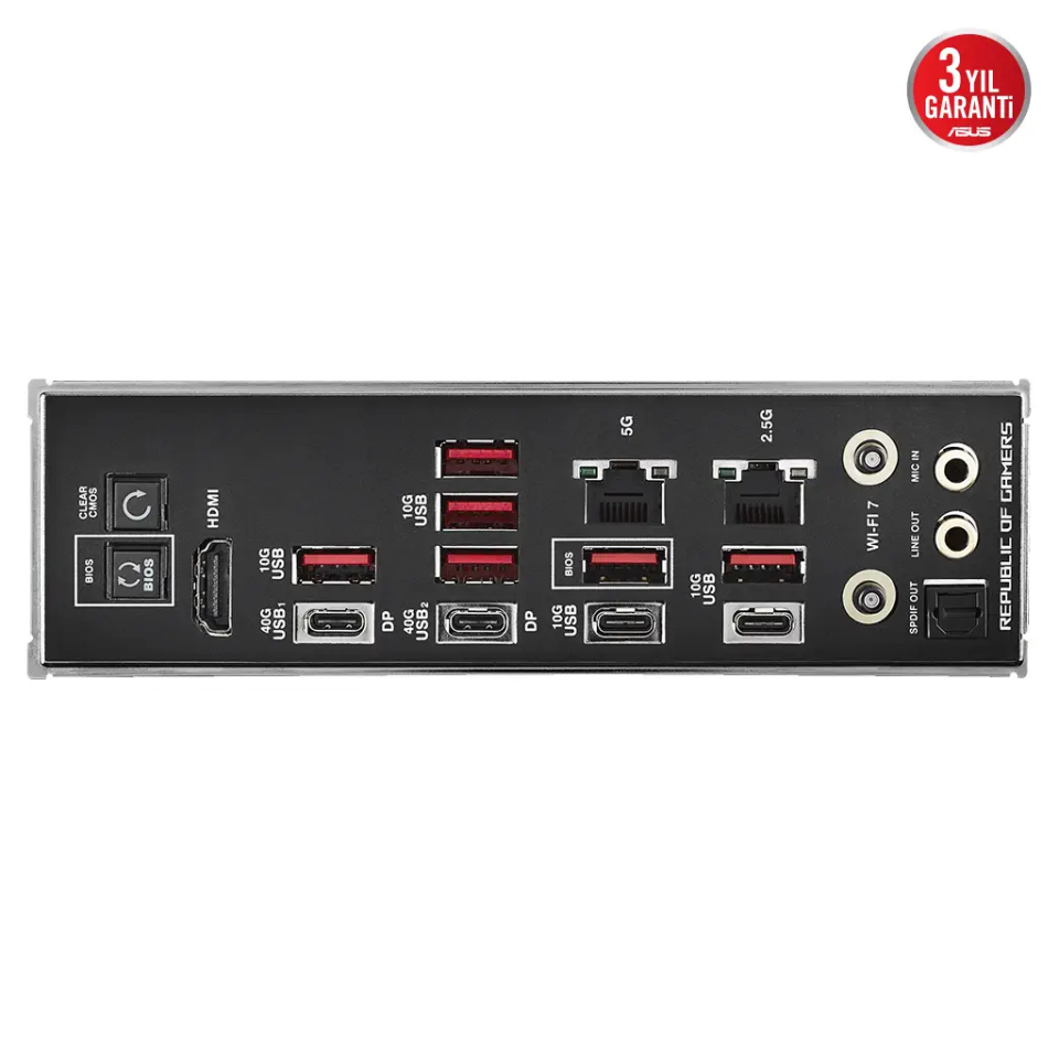 ASUS ROG CROSSHAIR X870E HERO, 4xDDR5, 5xM.2, HDMI, DP, Type-C, PCIe 5.0, 2xWi-Fi 7, Bluetooth v5.4, AM5 Soket GAMING Anakart