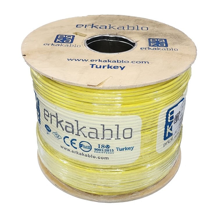 ERKA LAN CAT6 U/UTP BAKIR 500 METRE 4X2X23XAWG(HF) SARI (1L60-H130-0P1U)