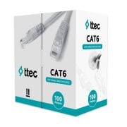 TTEC KBL-CAT6-23CCA/IN100G 100MT U/UTP CAT6 NETWORK PVC KABLO GRI CCA 0.55MM