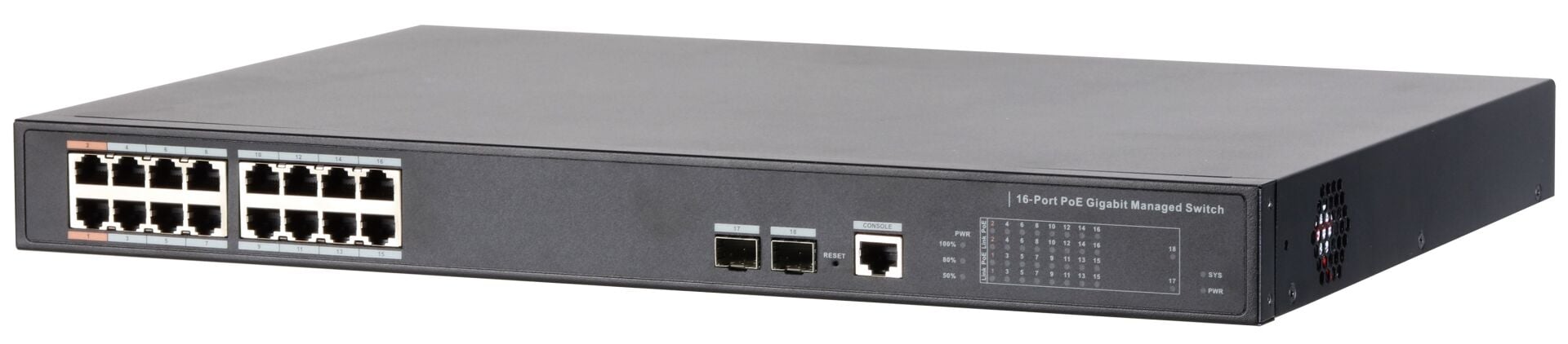 DAHUA PFS4218-16GT-240 16 PORT GB POE (16GE POE+2GE SFP, TOPLAM 240W POE ) SWİTCH