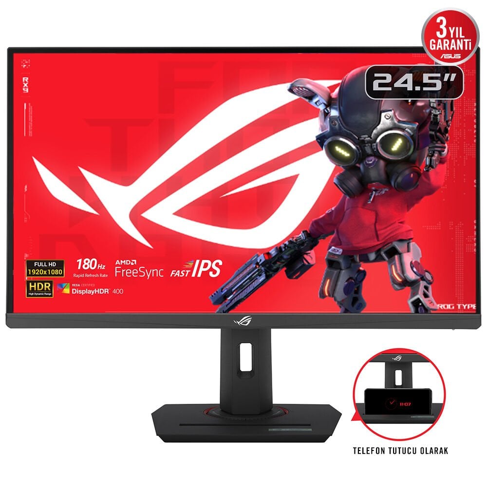 ASUS ROG STRIX XG259CS 24.5'' 1MS 180Hz 1920x1080 DP/HDMI/USB PIVOT BEYAZ LED GAMING MONITOR