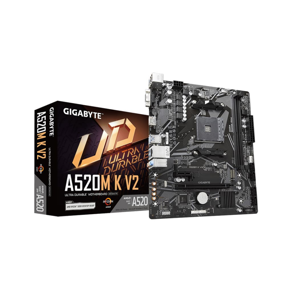 GIGABYTE A520M-K V2, 2xDDR4, 1x M.2, D-SUB, HDMI, AM4 Soket Anakart