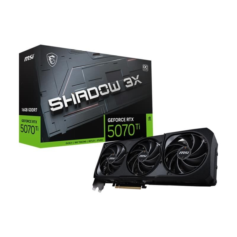 MSI GEFORCE RTX5070TI 16G SHADOW 3X OC 16GB GDDR7 256BIT 1XHDMI 3XDP EKRAN KARTI