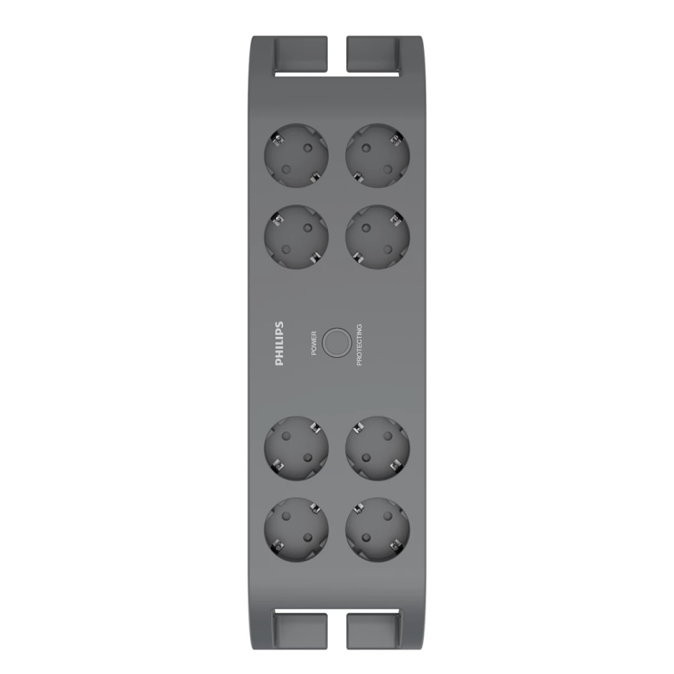 PHILIPS SPN3180A/62, 8 Soket, Akım Korumalı Priz, 900 Joules, 2Mt Kablo, (Gri)