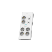 PHILIPS SPN7060WA/62, 6 Soket, Akım Korumalı Priz, 900 Joules, 2Mt Kablo, 1xUsb-C 15W Şarj, 4xUsb-A 20W, (Beyaz)
