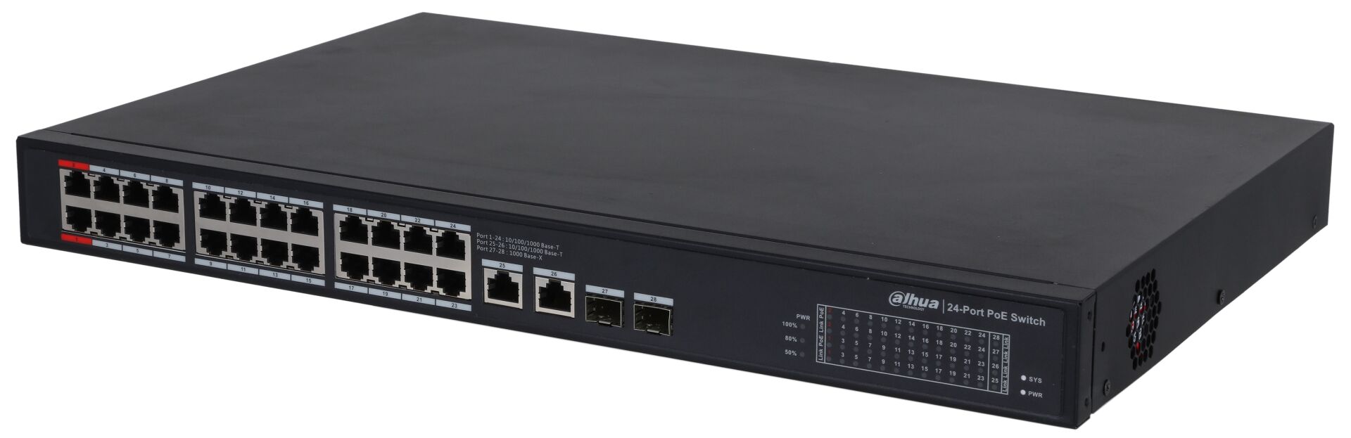 DAHUA PFS3228-24GT-360-V2 24 PORT 10/100/1000 POE (2GE UPLİNK + 2GE SFP COMBO) 360W SWİTCH