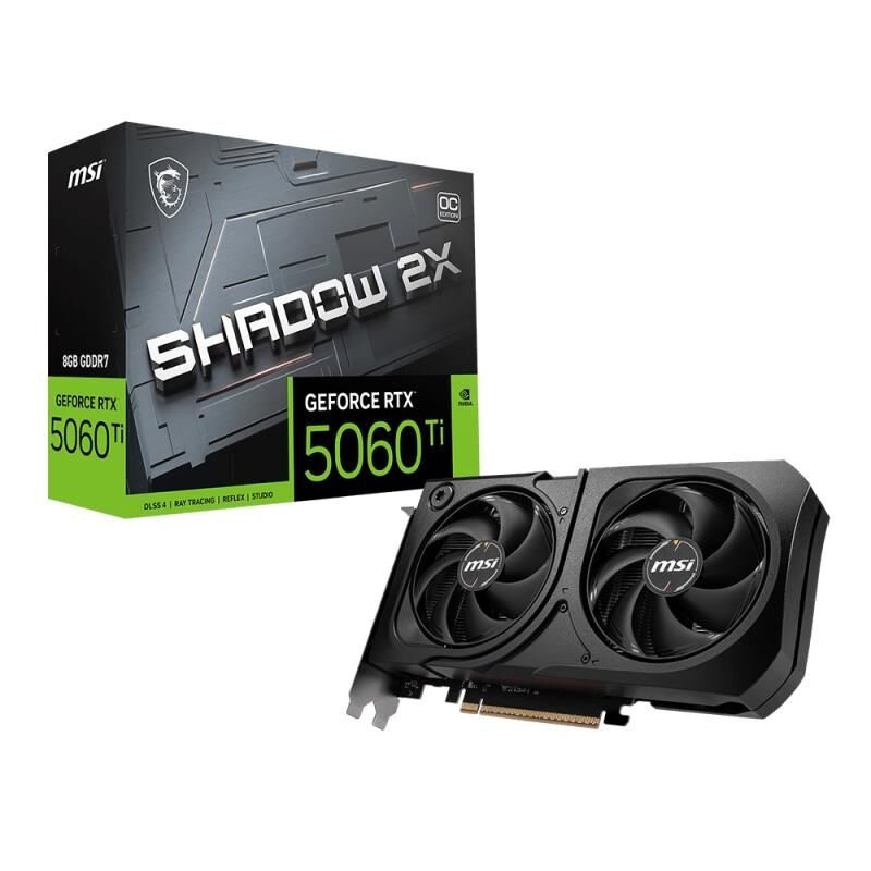 MSI GEFORCE RTX5060TI 8G SHADOW 2X OC PLUS 8GB GDDR7 128BIT 1XHDMI 3XDP EKRAN KARTI