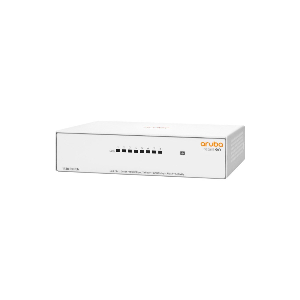 HP Aruba Instant On, R8R45A, 1430-8G, 8Port, GigaBit, Yönetilemez, Masaüstü Switch