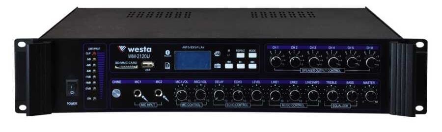 WESTA WM-2120U 6 Bölgeli 120W 100V WESTA MİXİNG AMPLİFİER