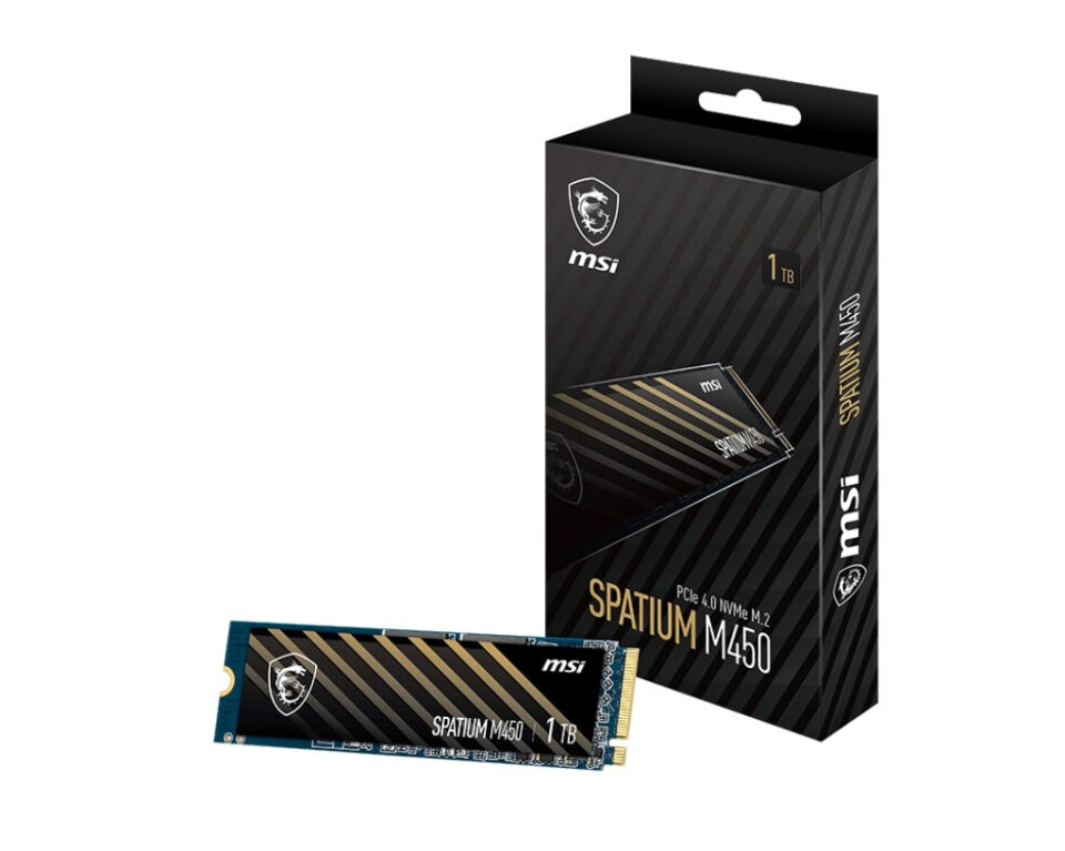 1TB MSI SPATIUM M450 PCIE 4.0 NVME M.2 V1 3400/2400MB/s