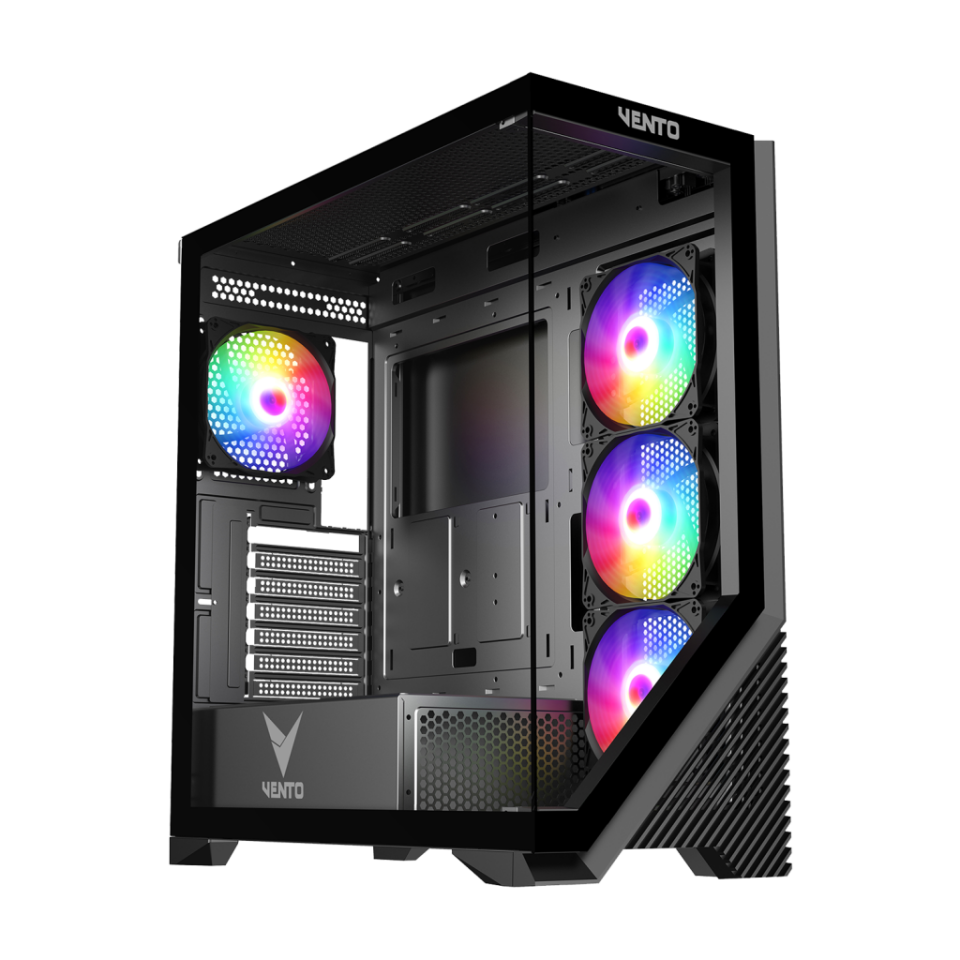 VENTO VG4202FL, 850W, 80 Plus, Siyah, Temperli Cam, RGB, ATX, Akvaryum Tipi, GAMING KASA
