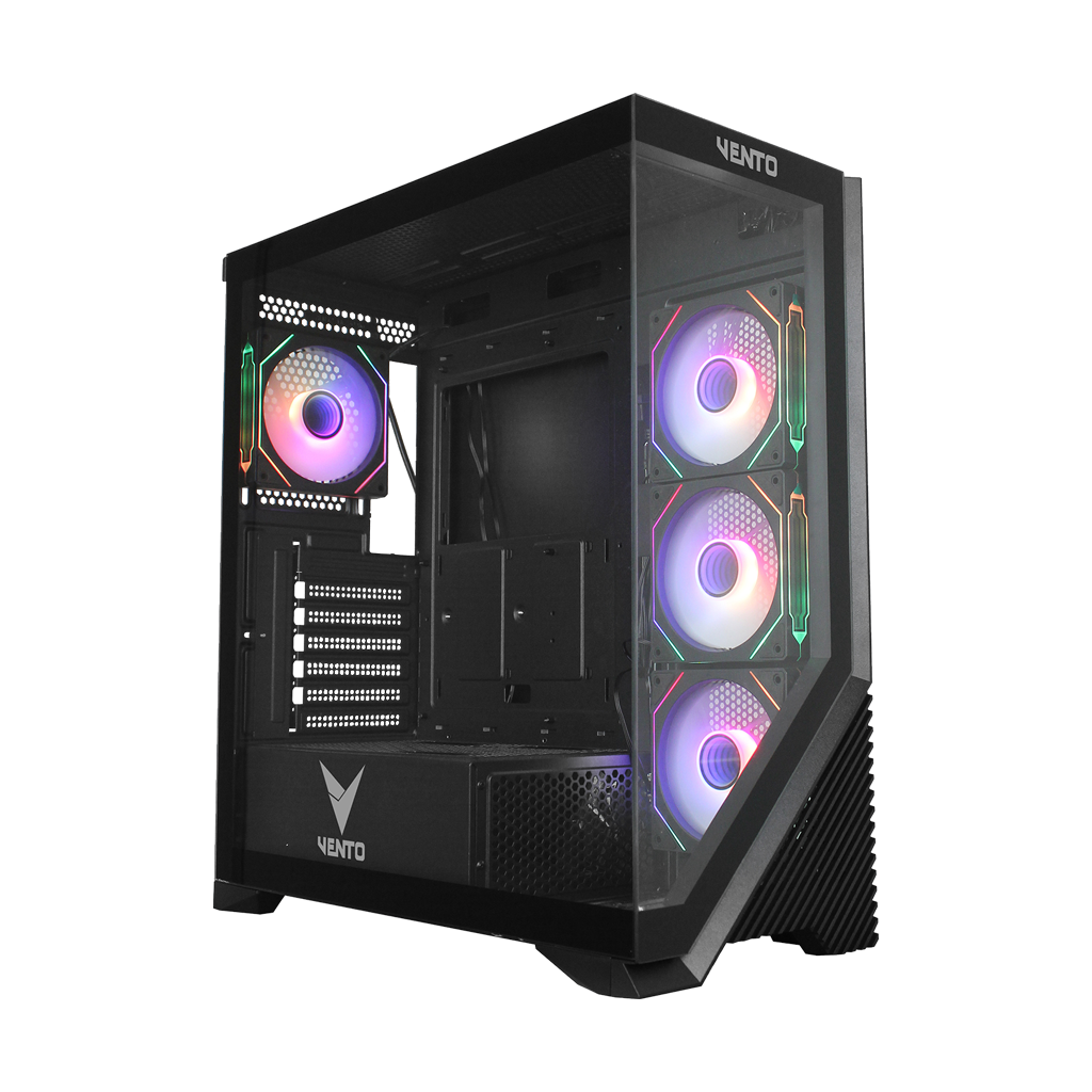 VENTO VG4202FLA ATX Tower, 750W 80+ Siyah,  Temperli Cam, RGB, Mesh, ATX GAMING KASA
