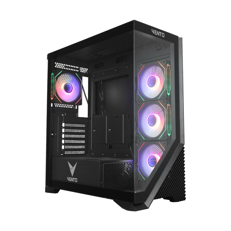 VENTO VG4202FLA, 850W, 80 Plus Siyah,  Temperli Cam, RGB, Mesh, ATX, Akvaryum Tipi, GAMING KASA