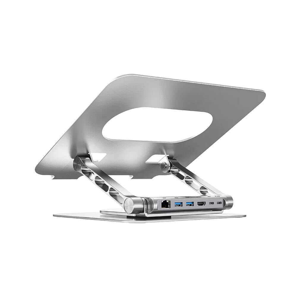 UNITEK 360 DERECE DÖNER 5in1 METAL NOTEBOOK STANDI (ETHERNET, 2xUSD3.0, HDMI, 100W PD) (D1109B01)