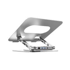 UNITEK 360 DERECE DÖNER 5in1 METAL NOTEBOOK STANDI (ETHERNET, 2xUSD3.0, HDMI, 100W PD) (D1109B01)