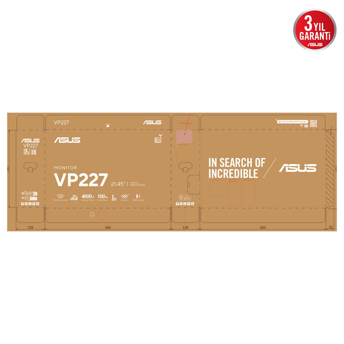 21.45 ASUS VP227HF 1MS 100HZ VA FHD HDMI