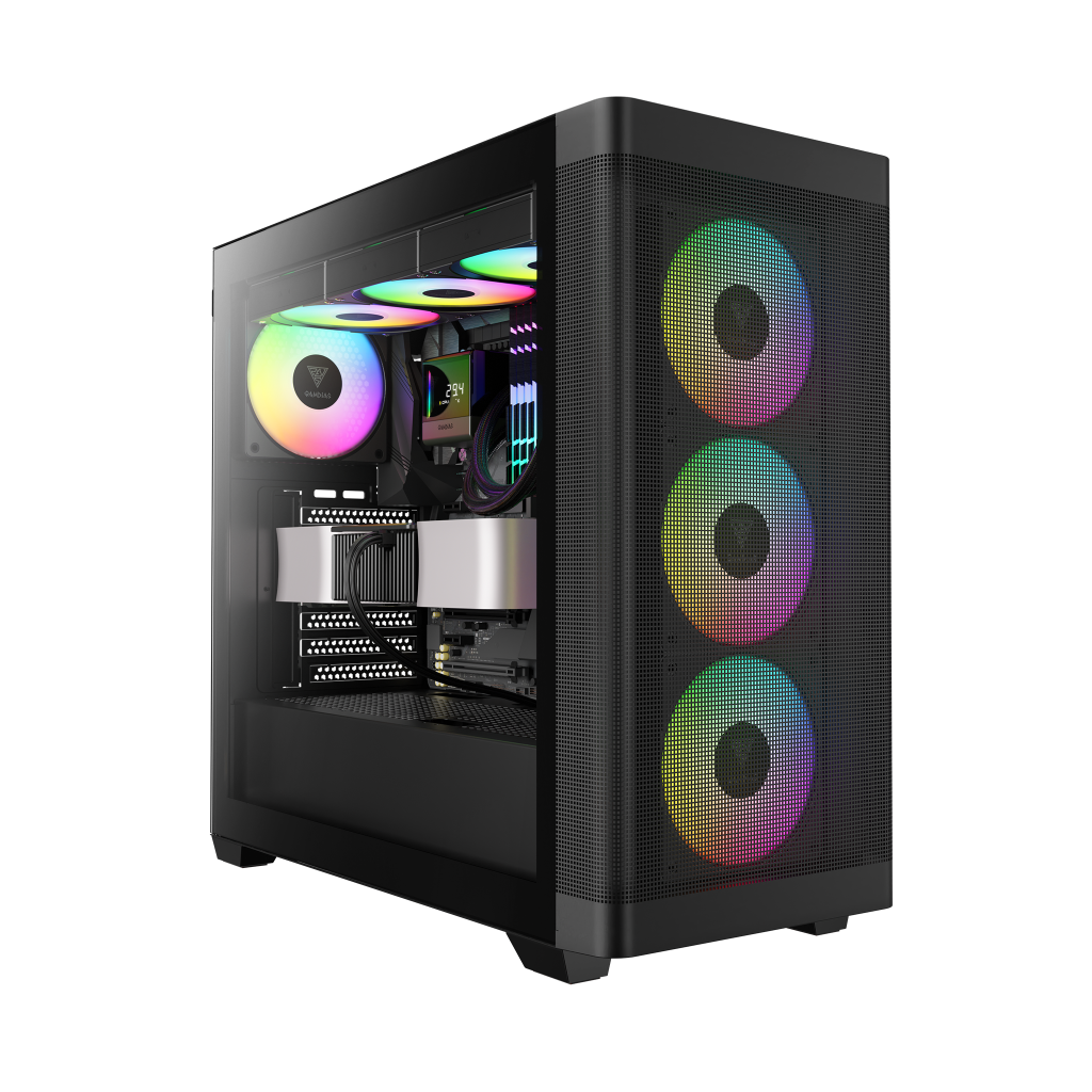 GAMDIAS ATHENA M3, FSP 1600W, Tempered Glass, Type-C, Mesh Ön Panel, ARGB, ATX, Professional GAMING KASA