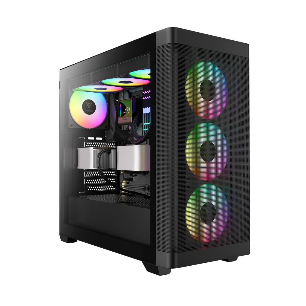 GAMDIAS ATHENA M3, 750W, 80+ Bronze, Tempered Glass, Type-C, Mesh Ön Panel, ARGB, ATX, GAMING KASA