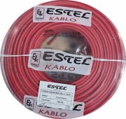 ESTEL YANGIN KABLOSU CCA 2x2x0,80+0.50 KIRMIZI(PVC) 100MT