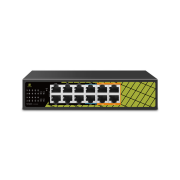 GENATA GNT-ES12UD-P, 8 Port, Megabit,  PoE 60W, 4 Port Uplink Gigabit, Yönetilemez, Masaüstü Switch